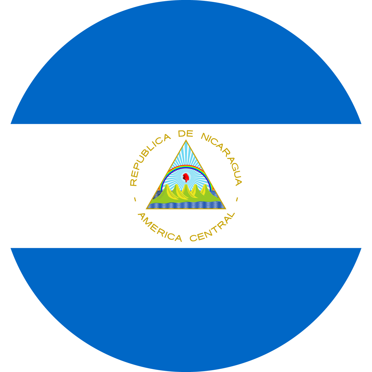 Nicaragua Flag Round Icon